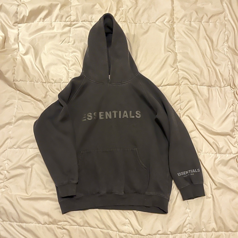 ESSENTIALS Fear Of God jet black hoodie